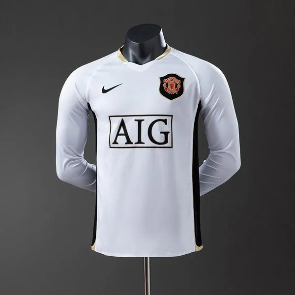 Camiseta de fútbol Manchester United 2006/07 VISITANTE MANGA LARGA VERSION JUGADOR